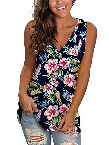 Workout Tank Tops for Women Sexy Hawaii Shirt Summer Casual Floral ...